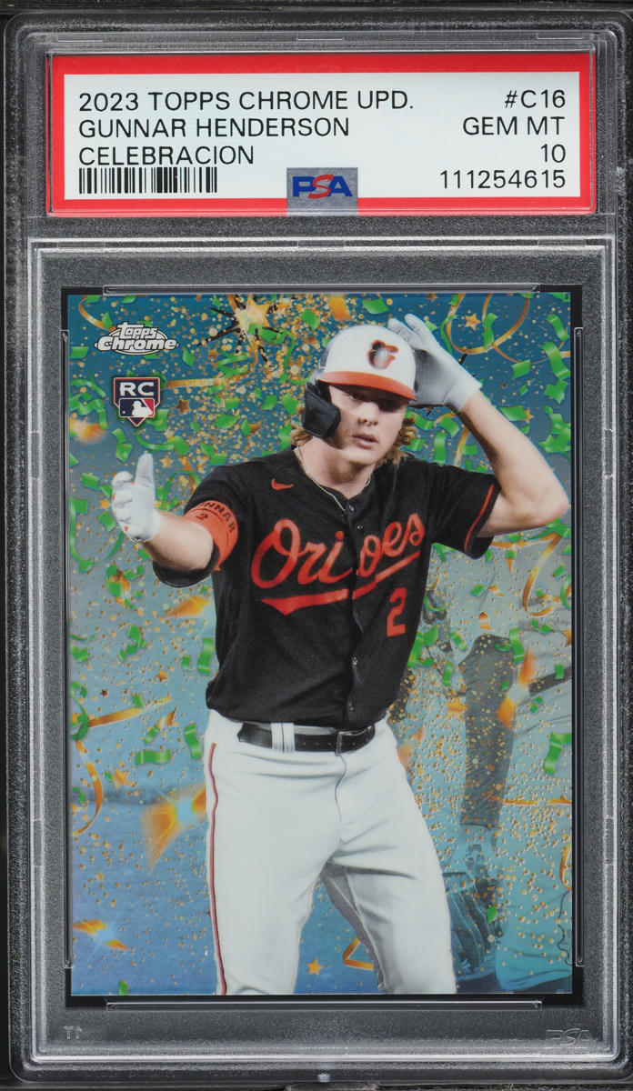 2023 Topps Chrome Update Celebracion Gunnar Henderson ROOKIE /99 #C16 PSA 10 GEM