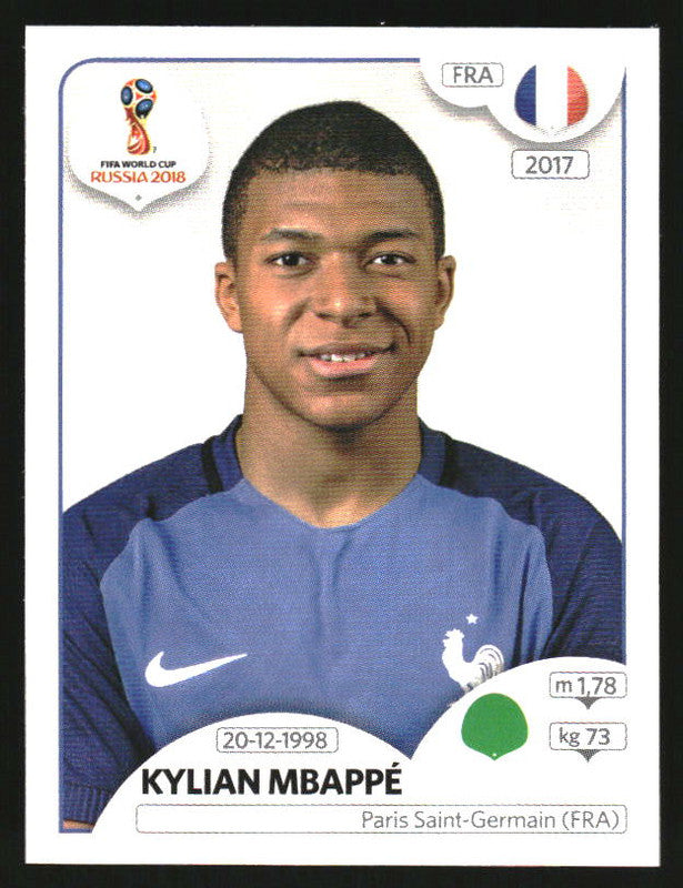 2018 Panini World Cup Stickers 682 #209 Kylian Mbappe