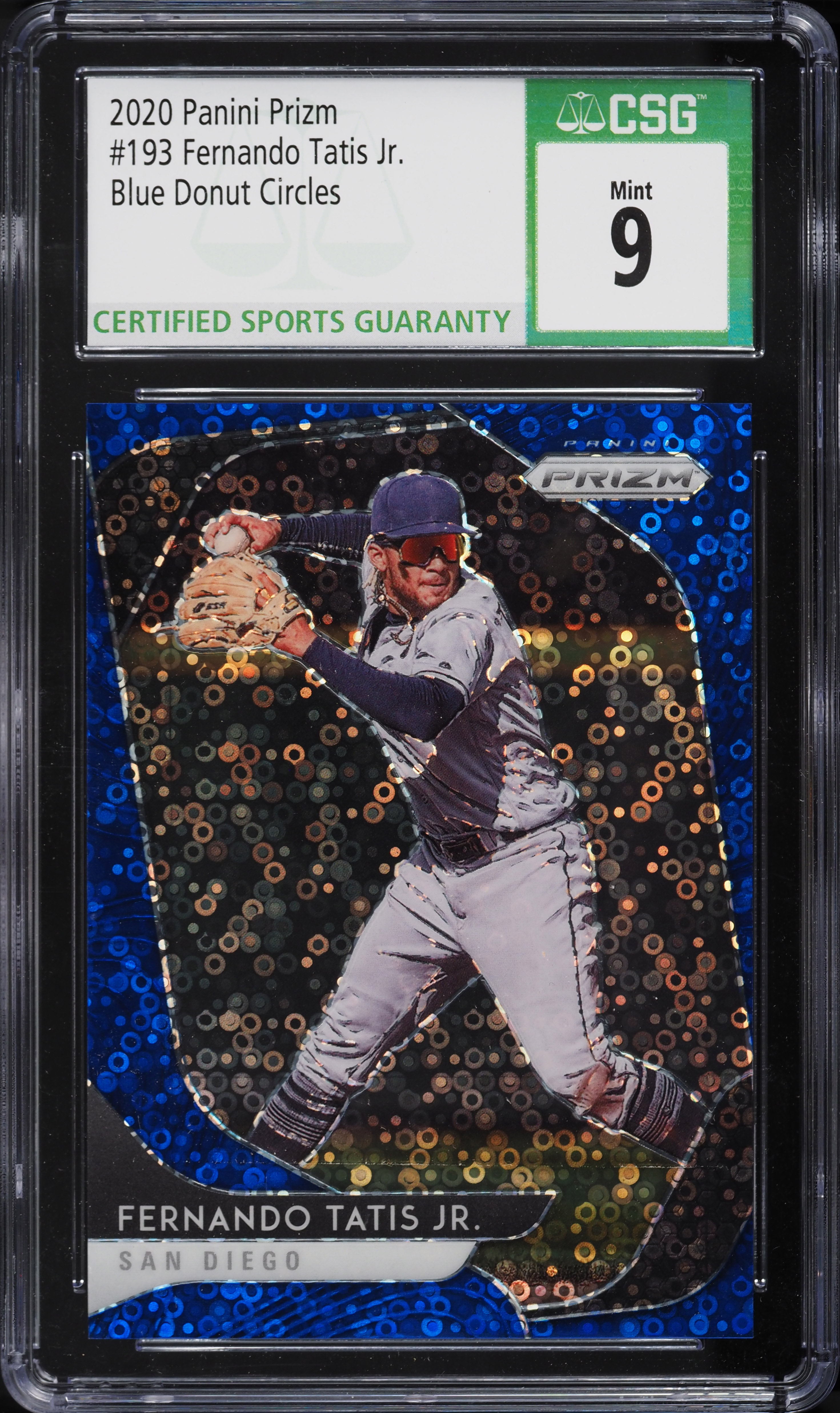 2020 Panini Prizm Blue Donut Circles Fernando Tatis Jr. /199 #193 CSG 9 MINT