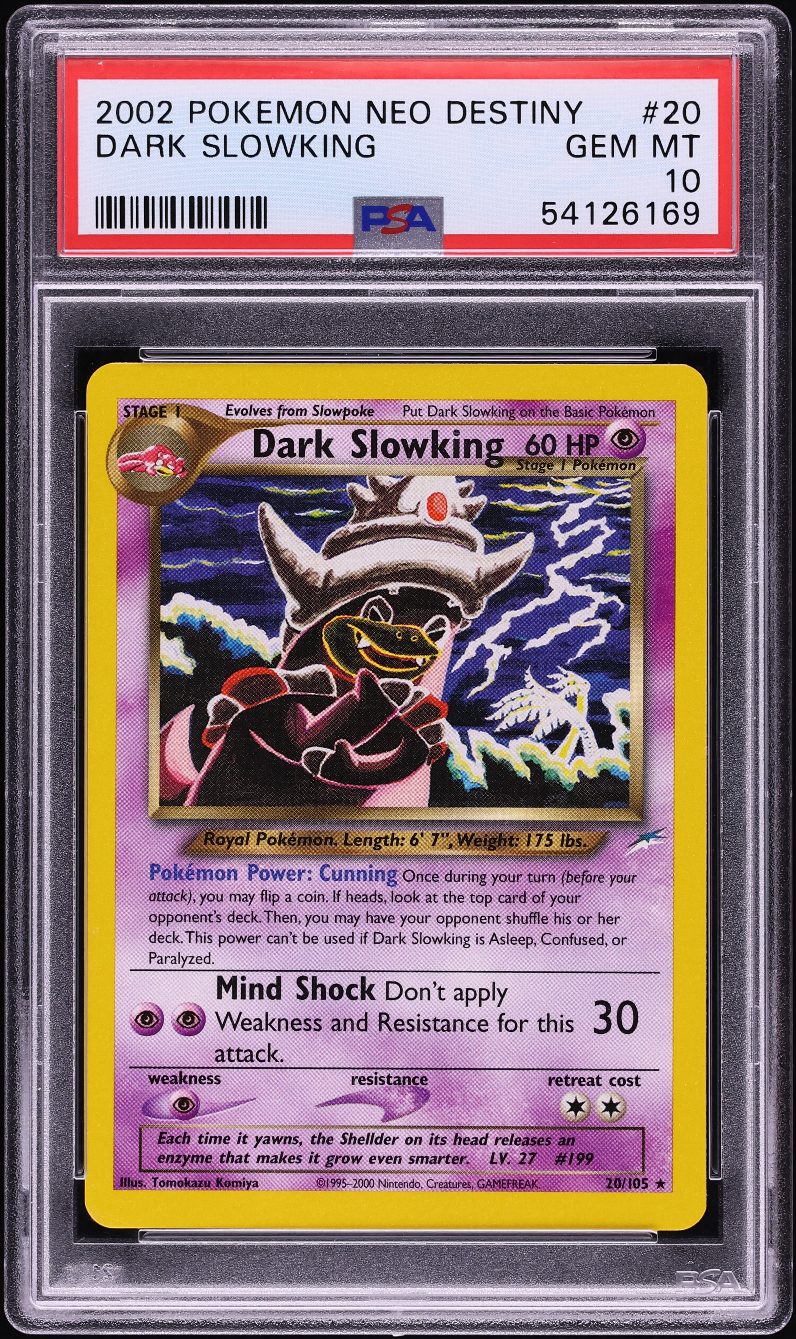 2002 Pokemon Neo Destiny Dark Slowking #20 PSA 10 GEM MINT