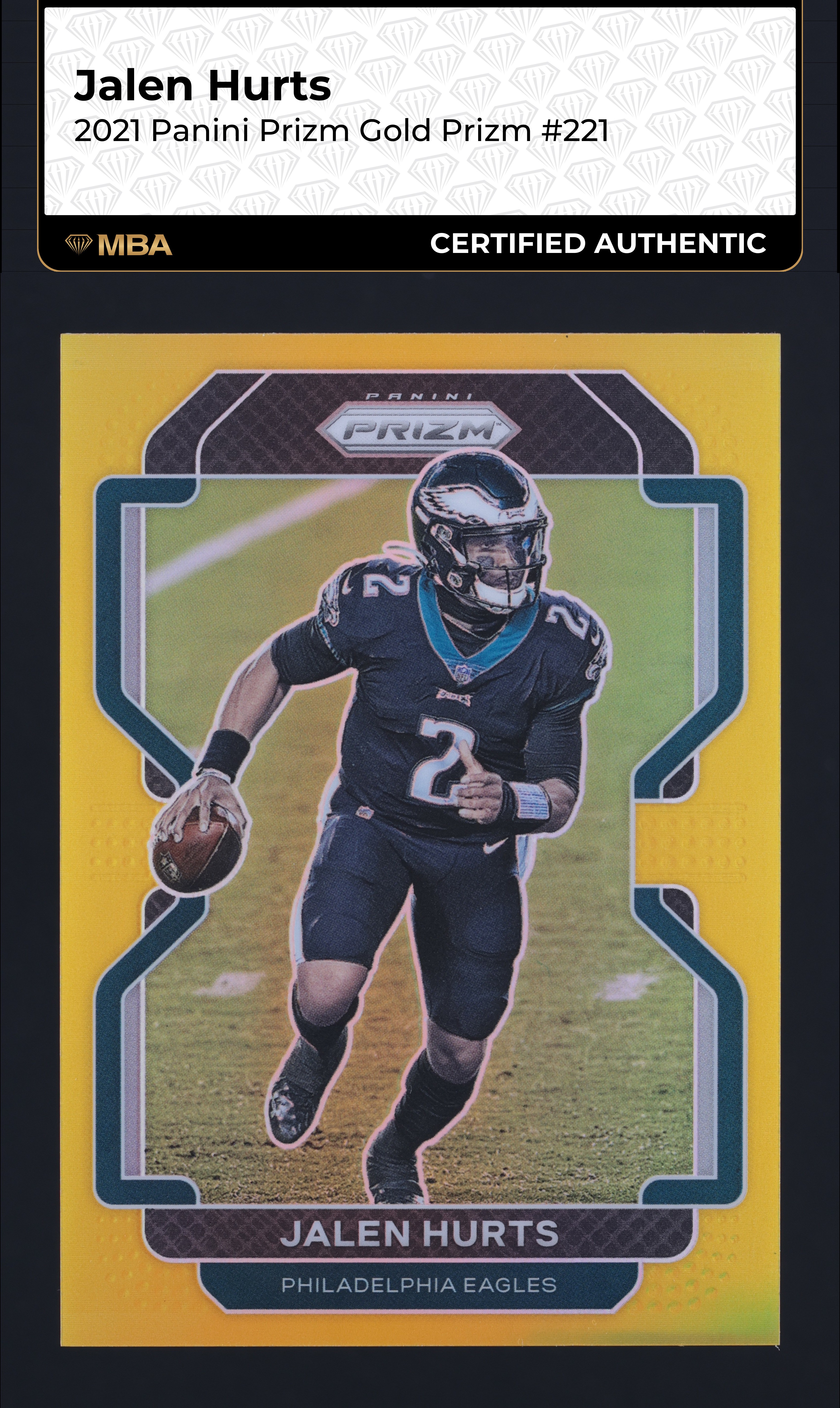 2021 Panini Prizm Gold Jalen Hurts /10 #221 MBA AUTH
