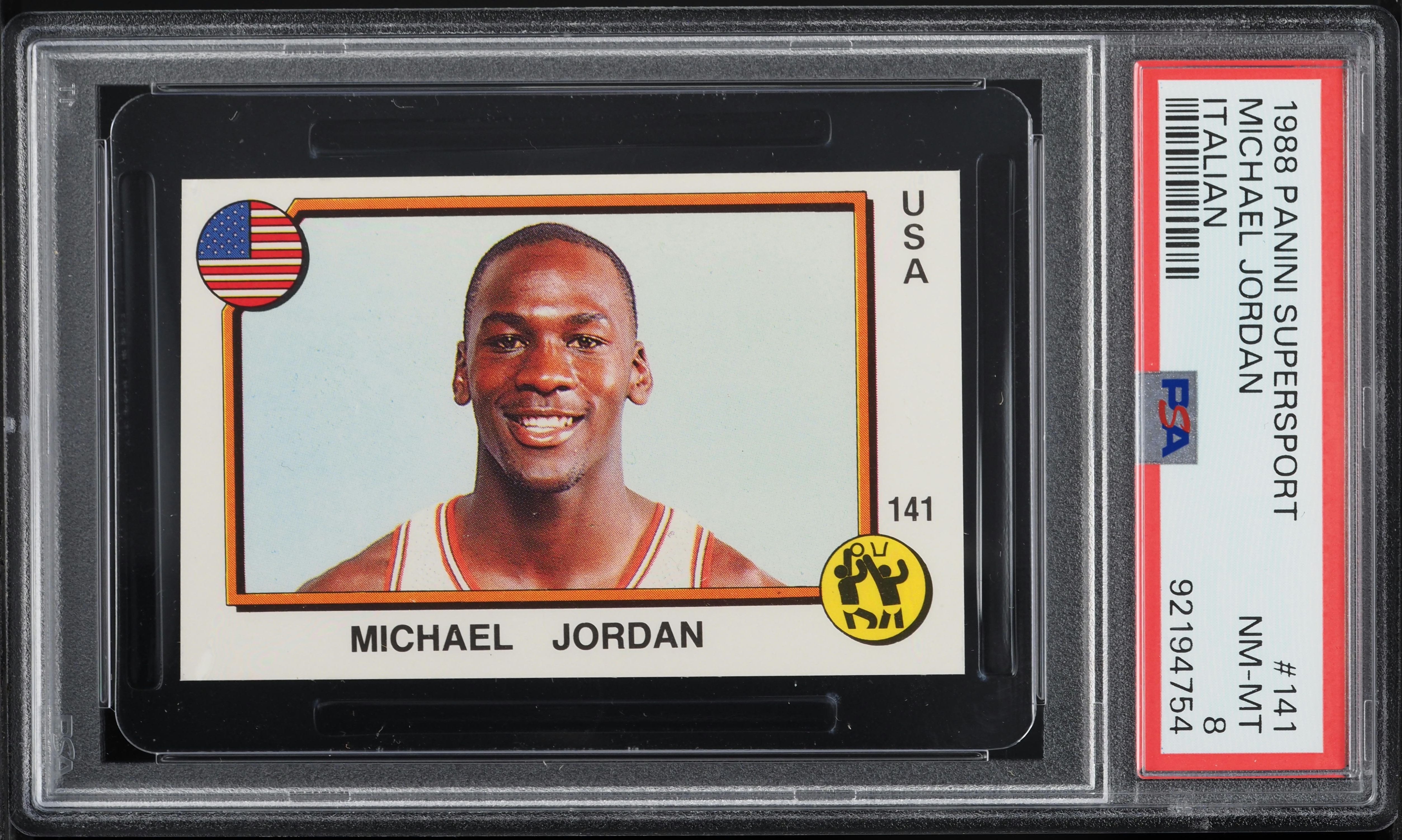 1988 Panini Supersport Italian Michael Jordan #141 PSA 8 NM-MT