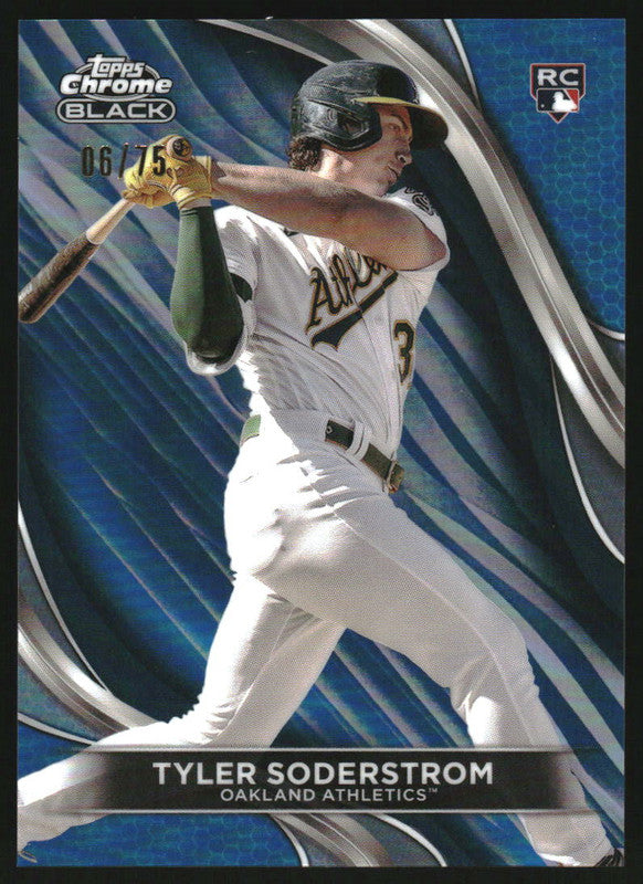 2024 Topps Chrome Black Blue Refractors #80 Tyler Soderstrom RC /75