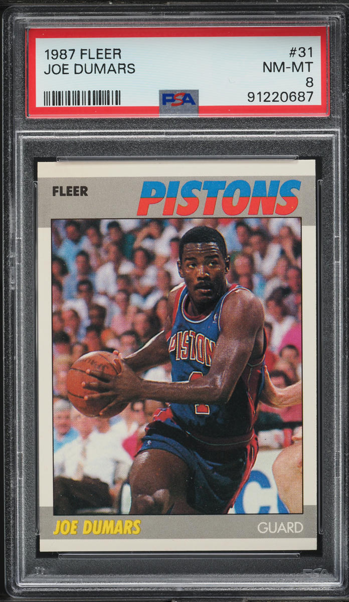 1987 Fleer Basketball Joe Dumars #31 PSA 8 NM-MT