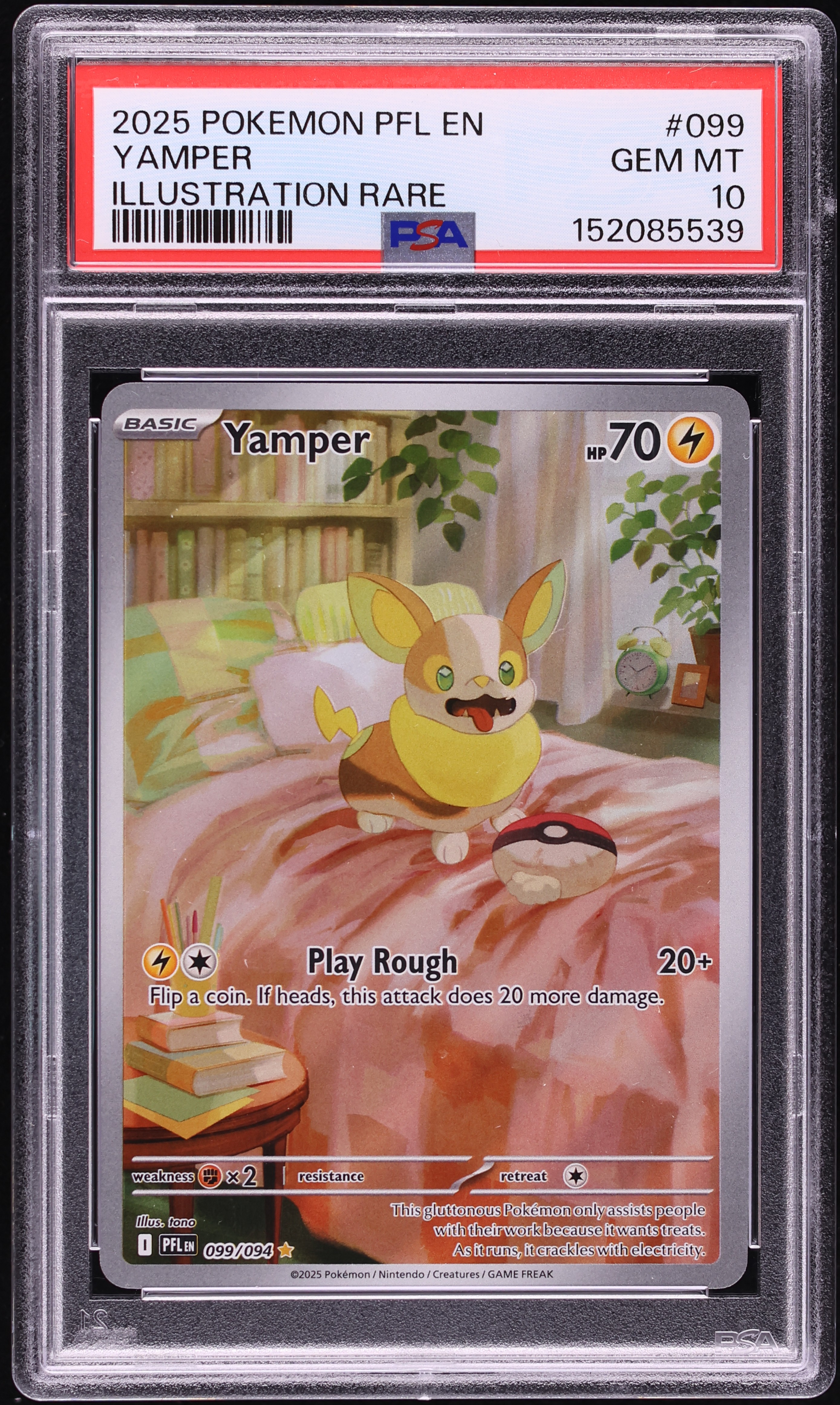 2025 Pokemon Mega Evolution Phantasmal Flames IR Yamper #99 PSA 10 GEM MINT