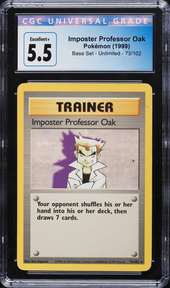 1999 Pokemon Base Set Imposter Professor Oak #73 CGC 5.5 EX+