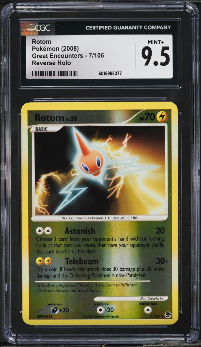 2008 Pokemon Diamond & Pearl Great Encounters Reverse Holo Rotom #7 CGC 9.5