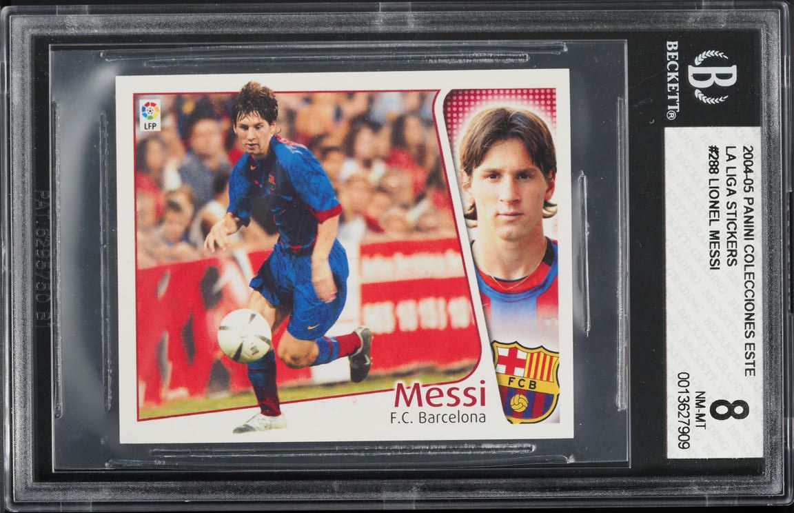 2004 Panini Colecciones Este La Liga Sticker Lionel Messi ROOKIE BGS 8 NM-MT