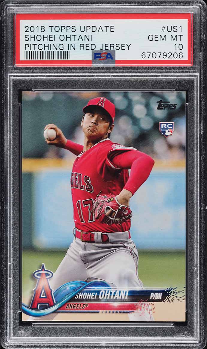 2018 Topps Update Pitching In Red Jersey Shohei Ohtani ROOKIE #US1 PSA 10 GEM