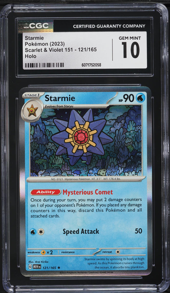 2023 Pokemon Scarlet & Violet 151 Holo Starmie #121 CGC 10 GEM MINT