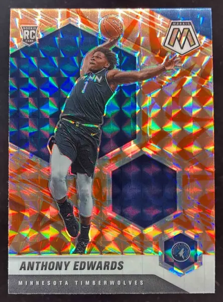 2020-21 Panini Mosaic Reactive Orange #201 Anthony Edwards RC