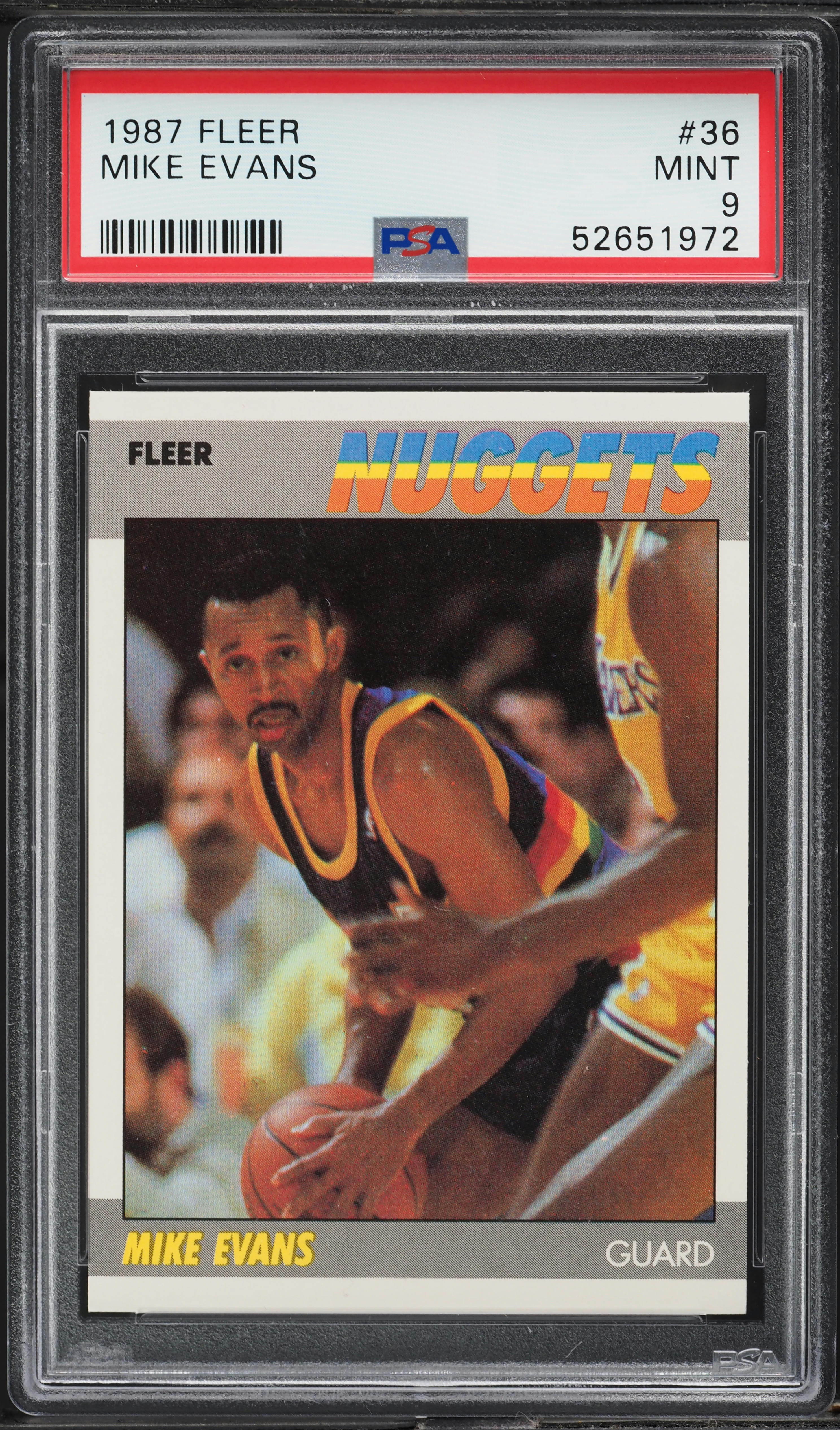 1987 Fleer Basketball Mike Evans #36 PSA 9 MINT