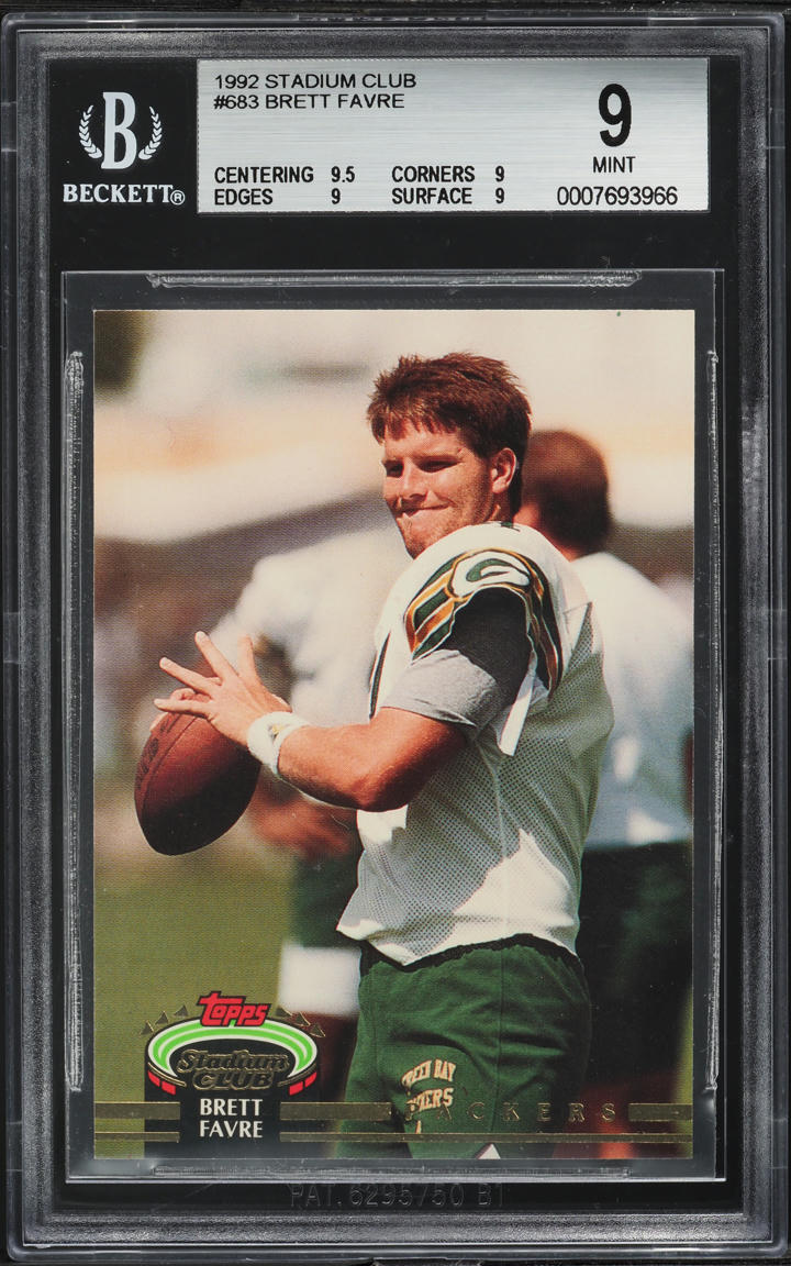 1992 Stadium Club Football Brett Favre #683 BGS 9 MINT
