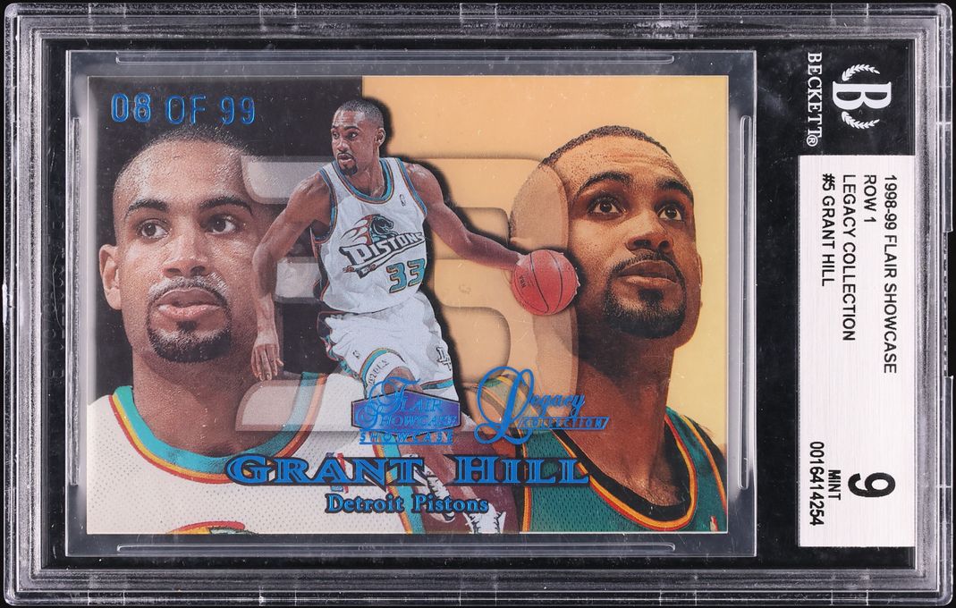 1998 Flair Showcase Legacy Collection Row 1 Grant Hill /99 #5 BGS 9 MINT