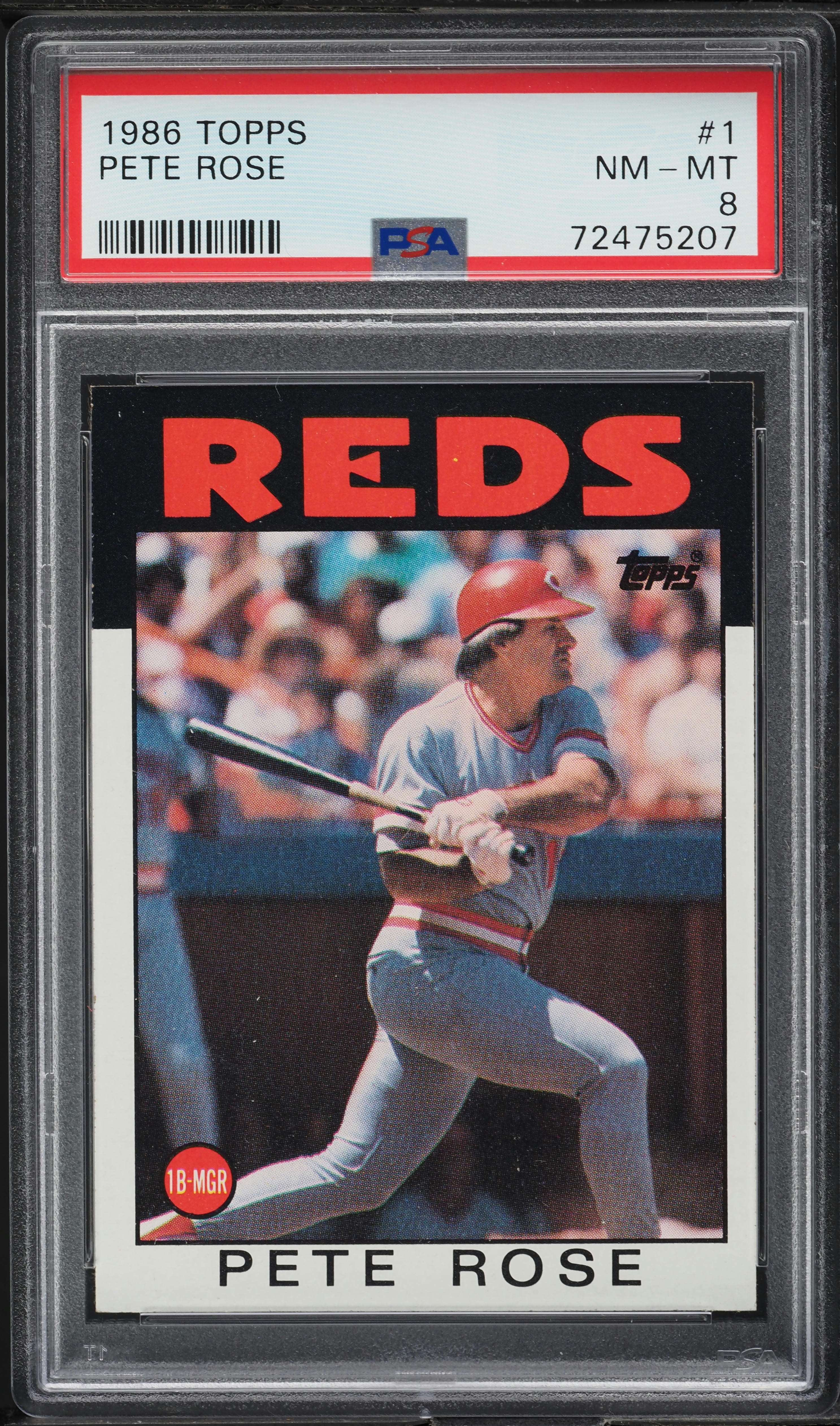 1986 Topps Pete Rose #1 PSA 8 NM-MT