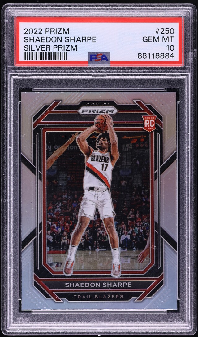 2022 Panini Prizm Silver Shaedon Sharpe ROOKIE #250 PSA 10 GEM MINT
