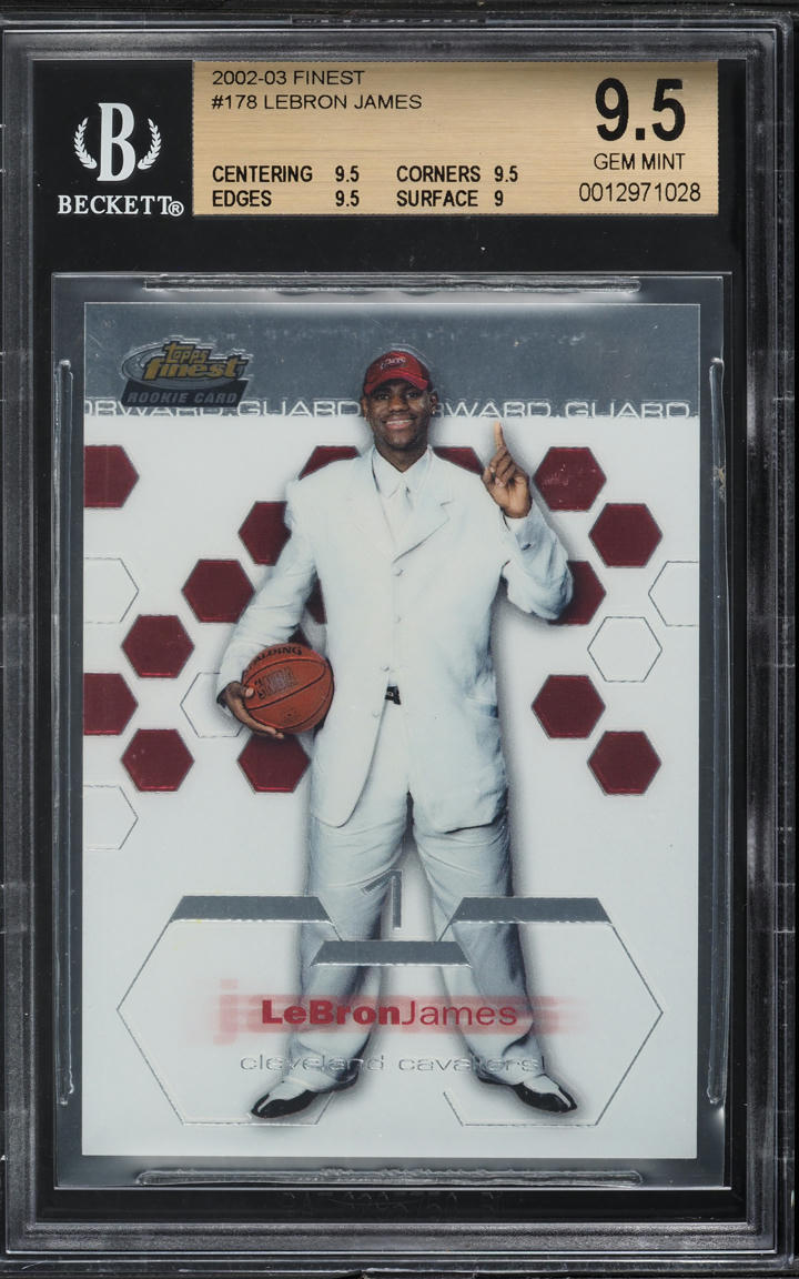 2002 Finest Basketball LeBron James ROOKIE #178 BGS 9.5 GEM MINT