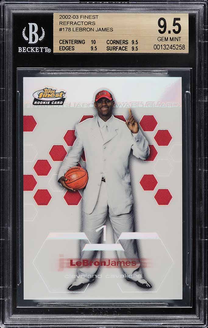 2002 Finest Refractor LeBron James ROOKIE /250 #178 BGS 9.5 GEM MINT