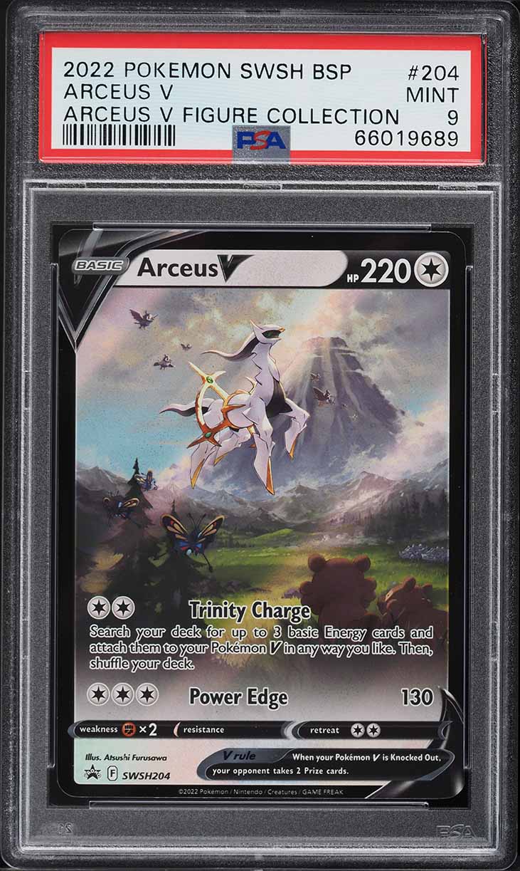 2022 Pokemon SWSH Black Star Promo Figure Collection Arceus V #204 PSA 9 MINT