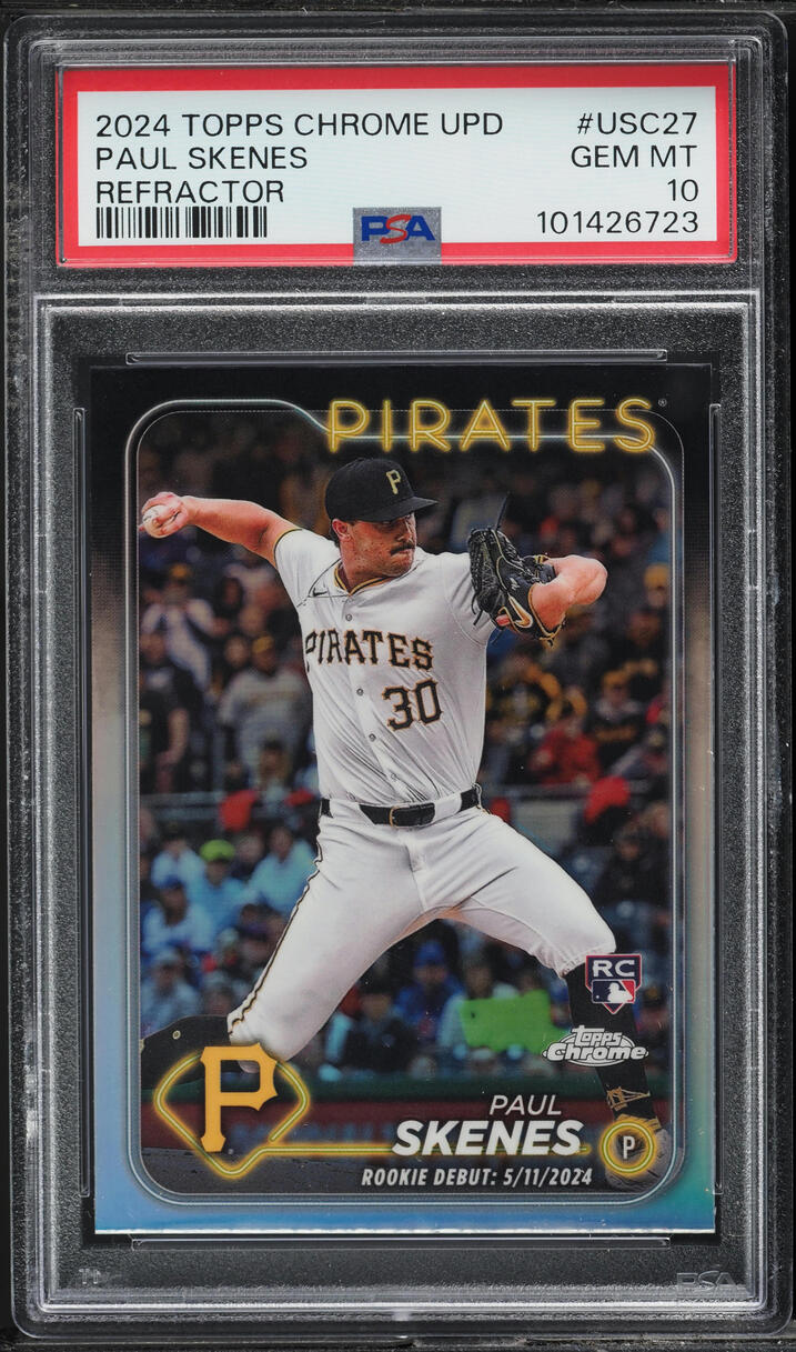 2024 Topps Chrome Update Refractor Paul Skenes ROOKIE #USC27 PSA 10 GEM MINT