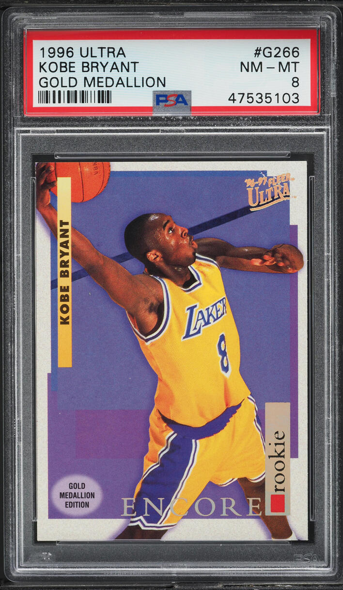 1996 Ultra Gold Medallion Kobe Bryant ROOKIE #G266 PSA 8 NM-MT
