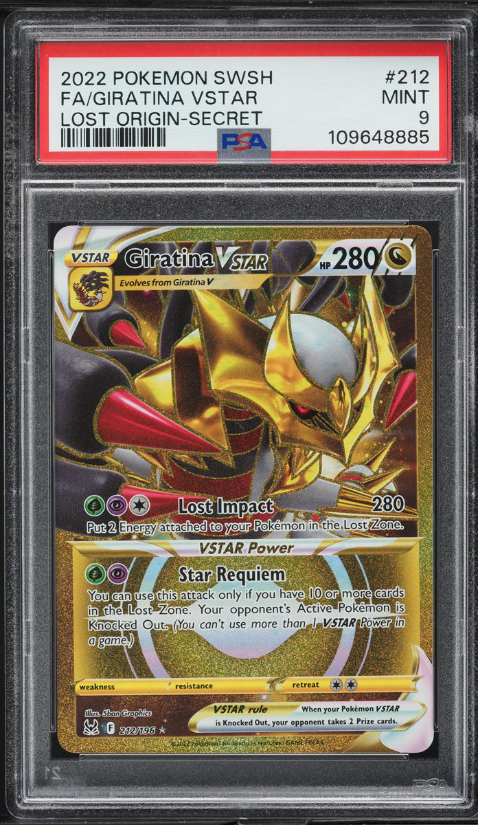 2022 Pokemon SWSH Lost Origin Hyper Rare Giratina VSTAR #212 PSA 9 MINT