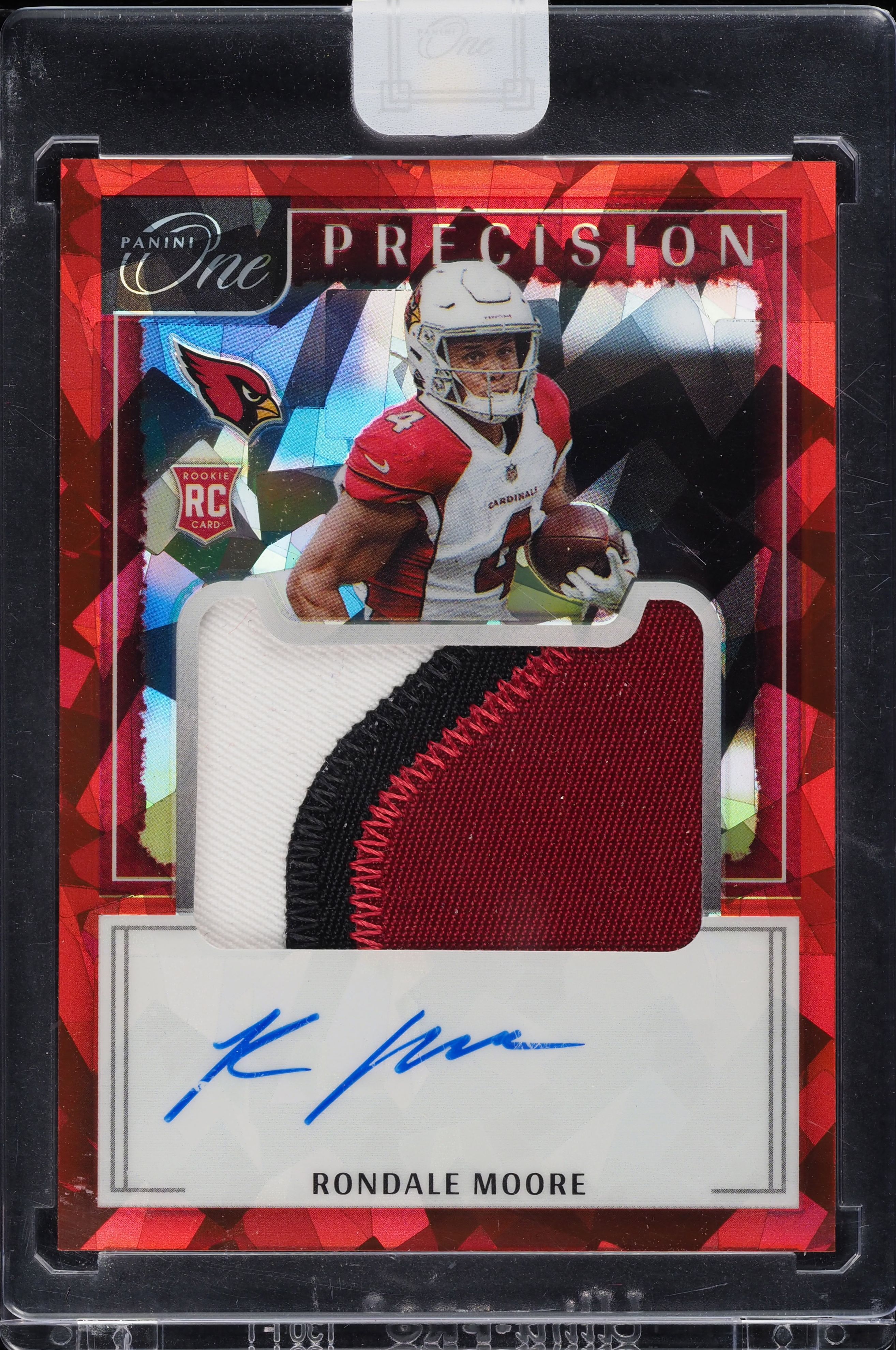 2021 Panini One Precision Red Rondale Moore ROOKIE PATCH AUTO /25 #317