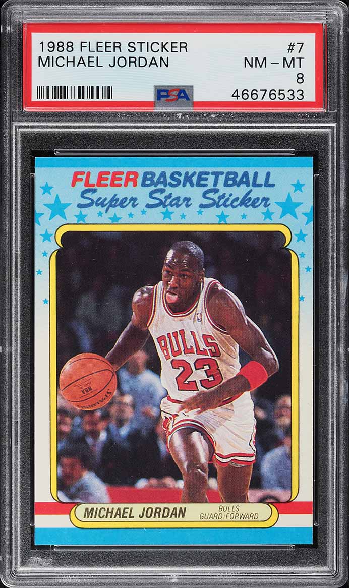 1988 Fleer Sticker Michael Jordan #7 PSA 8 NM-MT