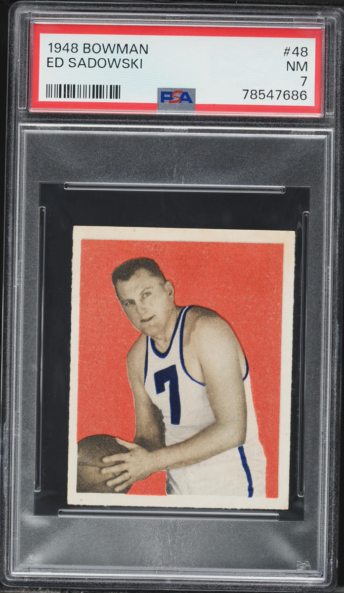 1948 Bowman Basketball Ed Sadowski ROOKIE #48 PSA 7 NRMT