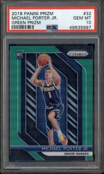 2018 Panini Prizm Green #32 Michael Porter Jr. RC PSA 10