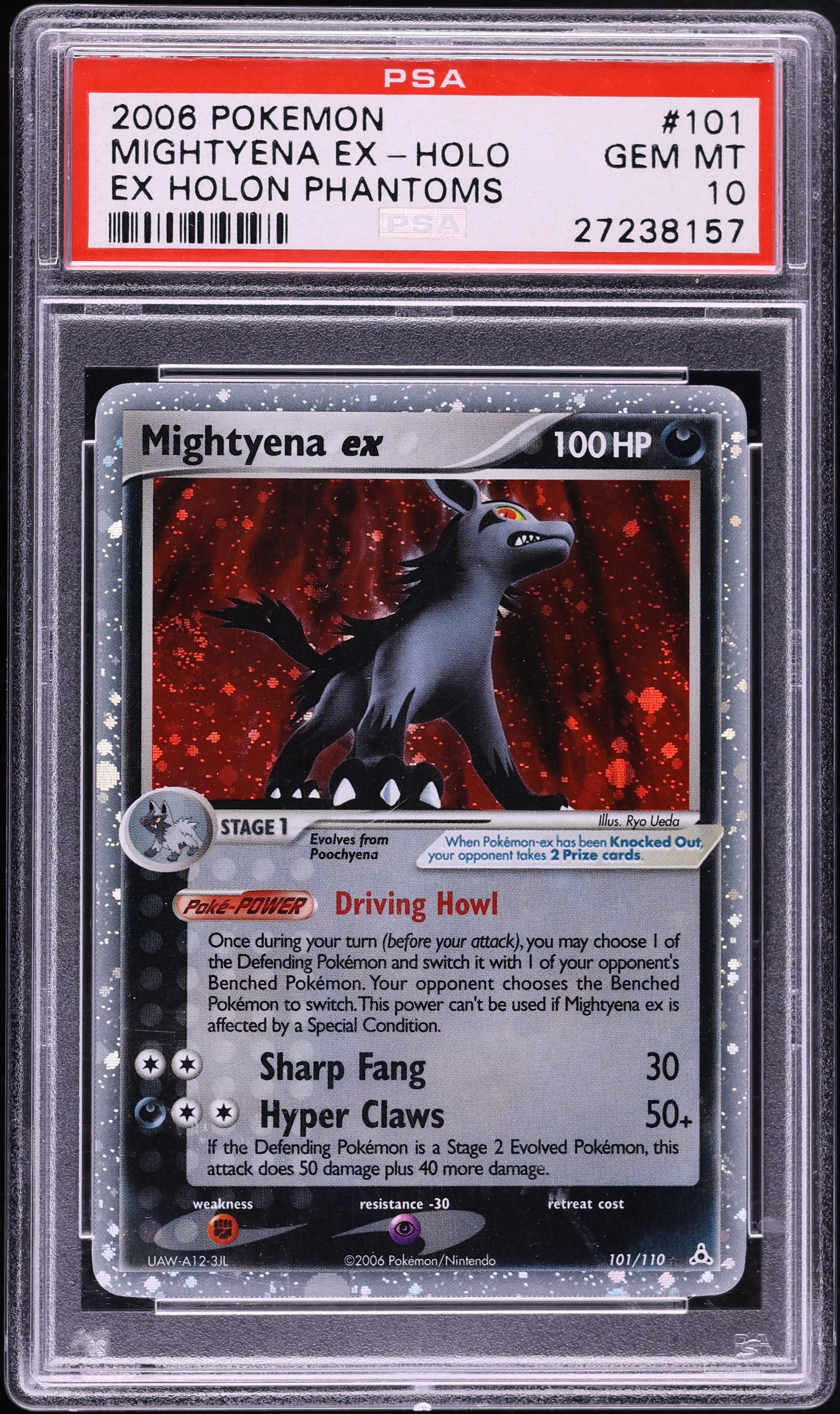 2006 Pokemon EX Holon Phantoms Holo Mightyena EX #101 PSA 10 GEM MINT