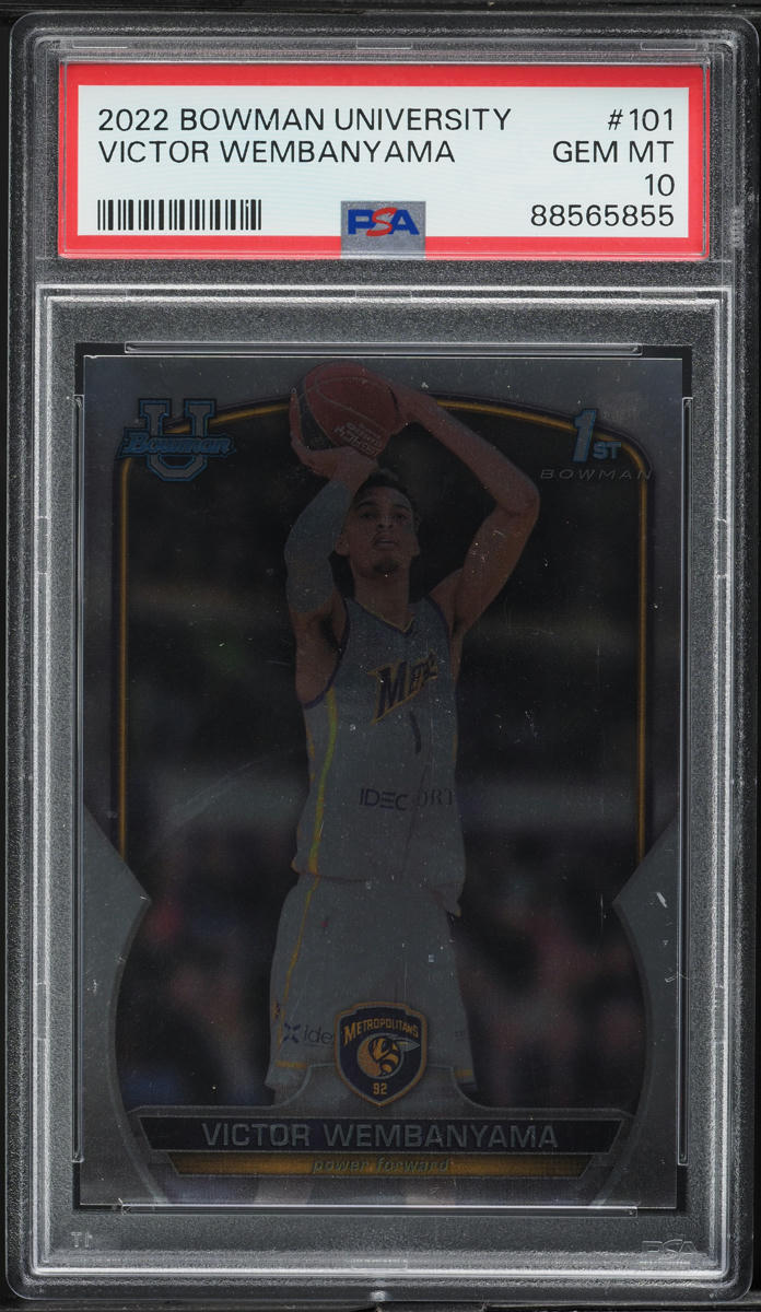 2022 Bowman University Victor Wembanyama ROOKIE #101 PSA 10 GEM MINT
