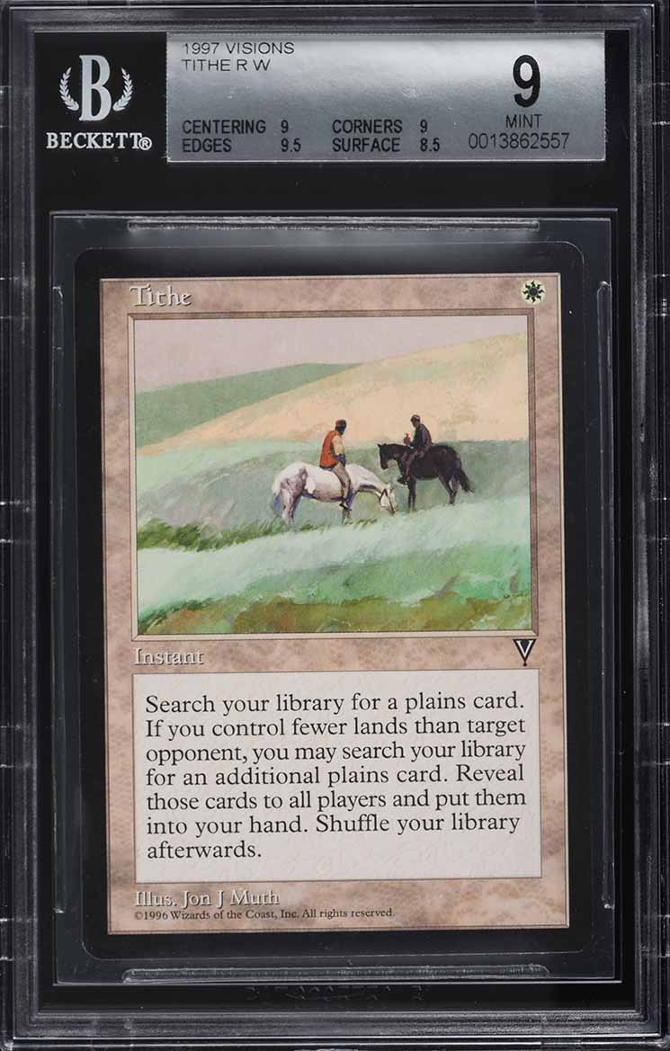 1997 Magic The Gathering MTG Visions Tithe R W BGS 9 MINT