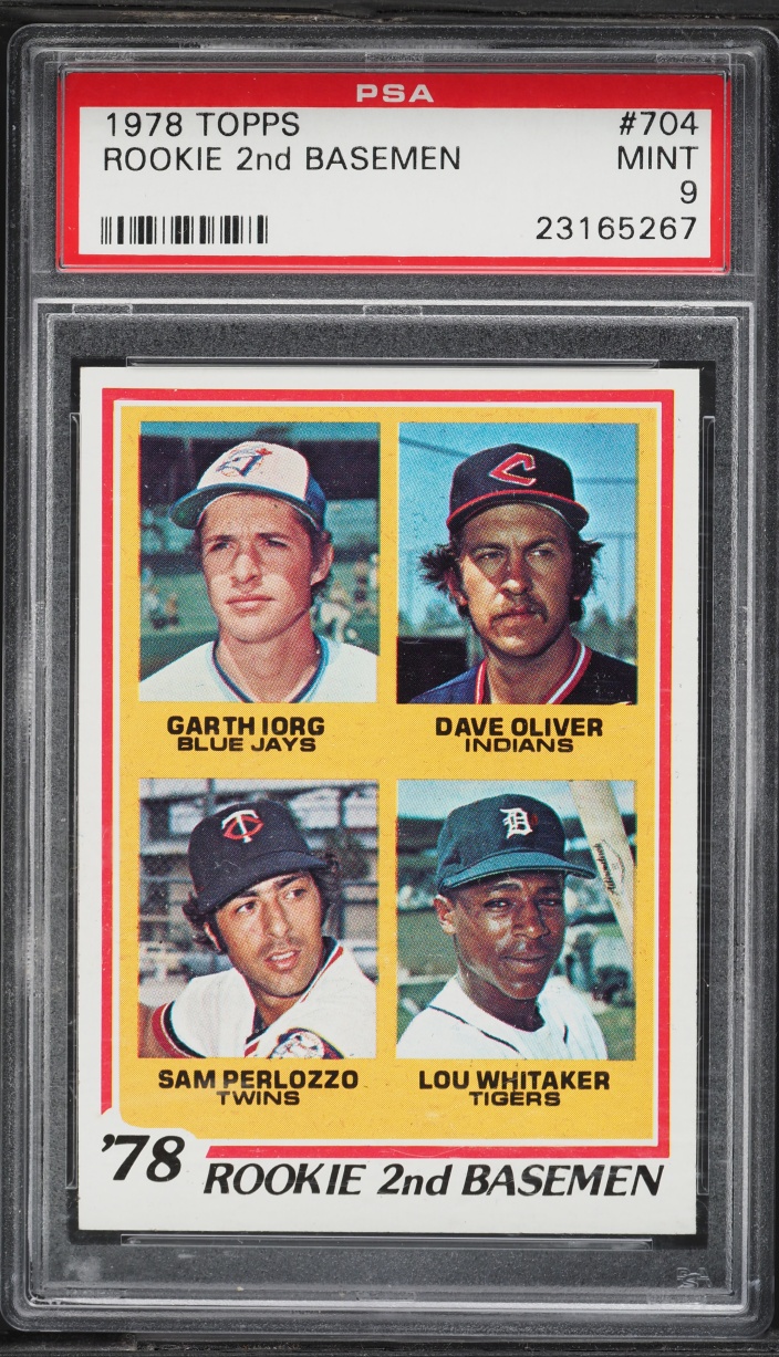 1978 Topps Garth Iorg Dave Oliver Sam Perlozzo Lou Whitaker ROOKIE #704 PSA 9 MINT