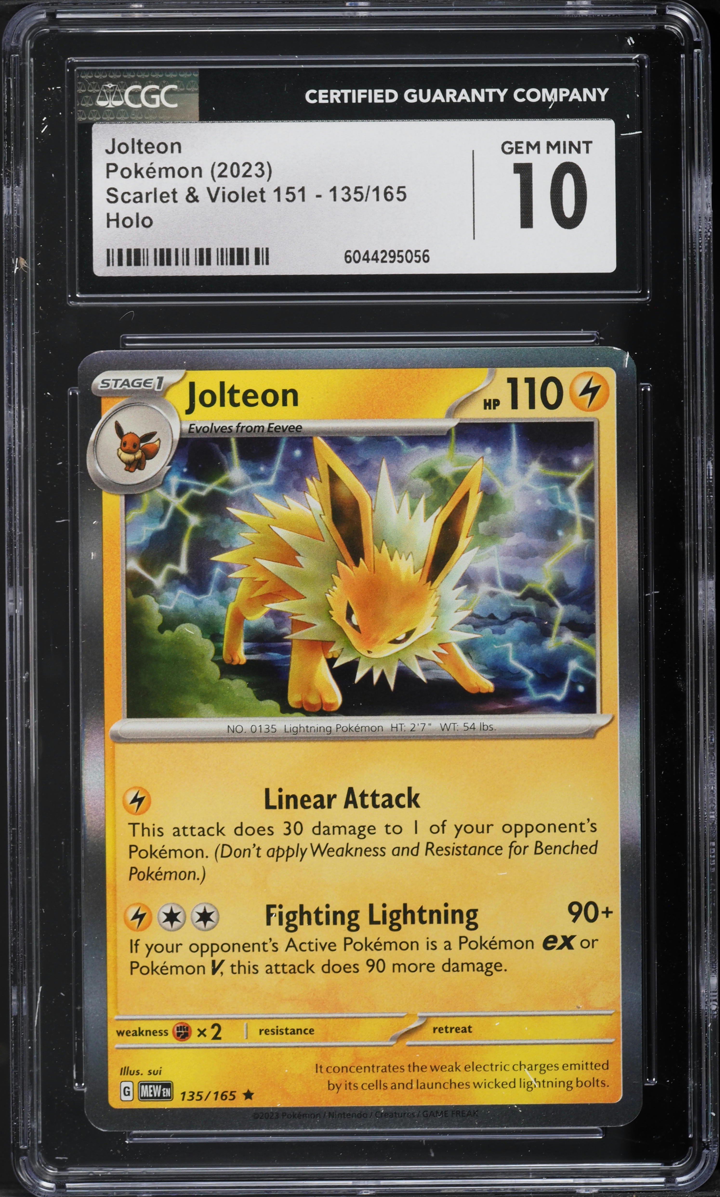 2023 Pokemon Scarlet & Violet 151 Holo Jolteon #135 CGC 10 GEM MINT