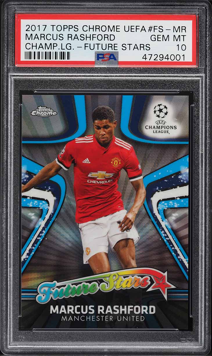 2017 Topps Chrome UEFA Future Stars Marcus Rashford ROOKIE #FS-MR PSA 10 GEM