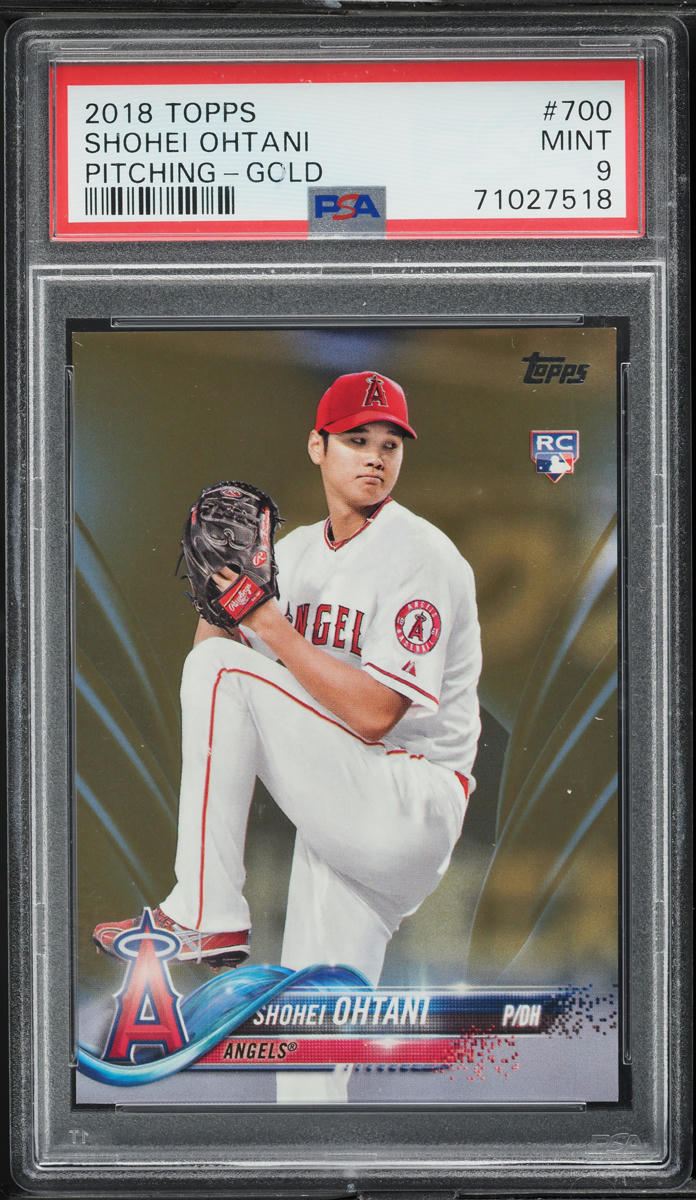 2018 Topps Pitching Gold Shohei Ohtani ROOKIE /2018 #700 PSA 9 MINT