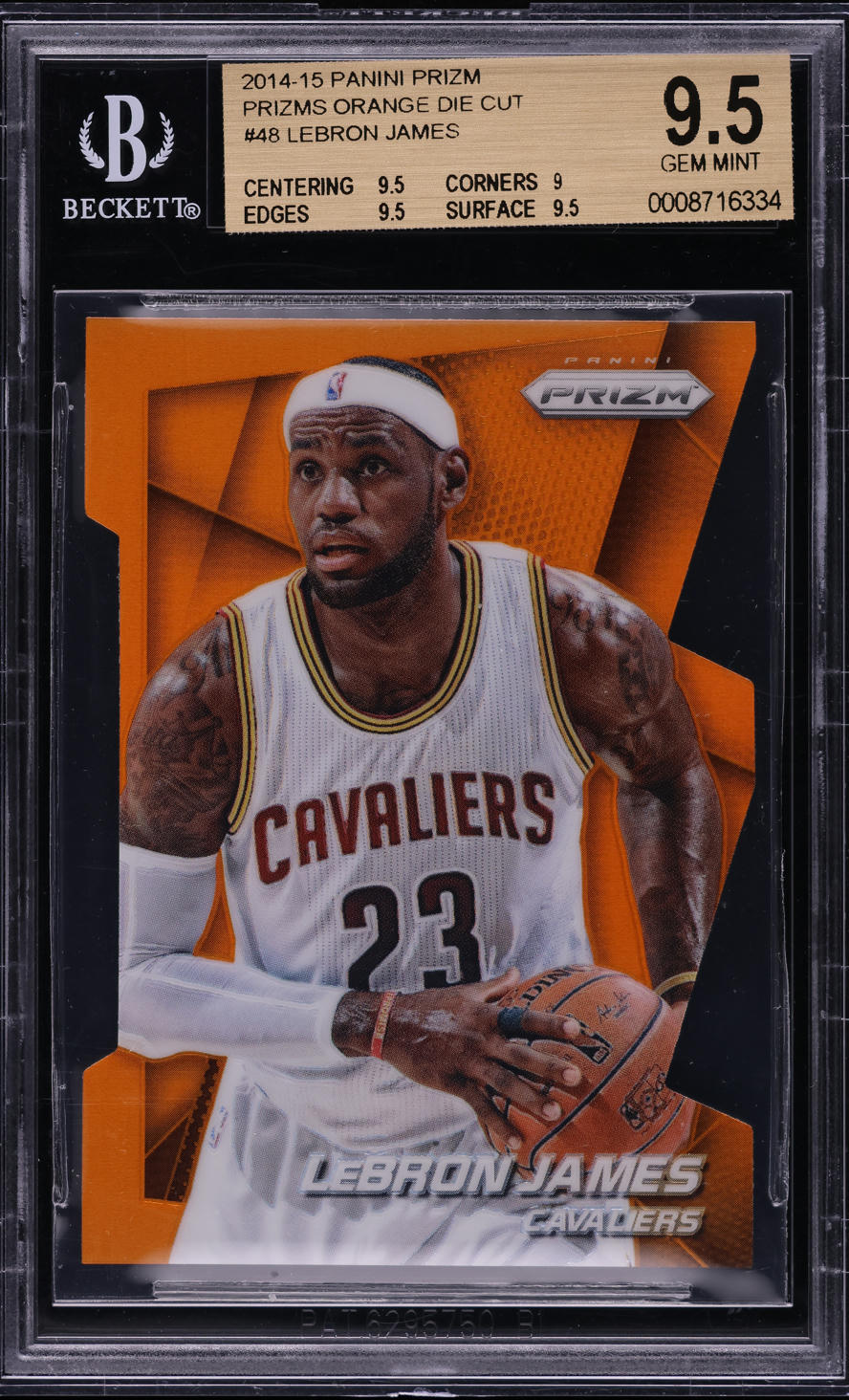 2014 Panini Prizm Orange Die-Cut LeBron James /139 #48 BGS 9.5 GEM MINT