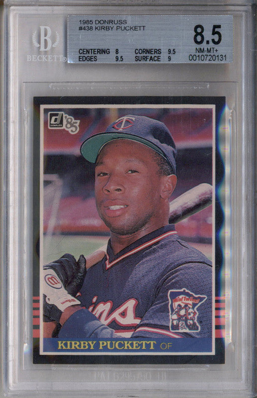 1985 Donruss #438 Kirby Puckett RC BGS 8.5