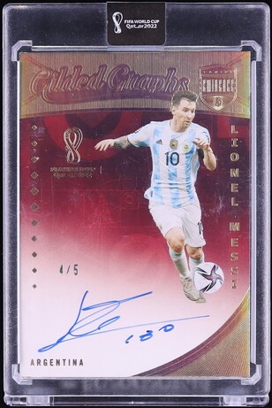 2022 Panini Eminence FIFA World Cup Gilded Graphs Gold Lionel Messi AUTO /5 #GG-LEO