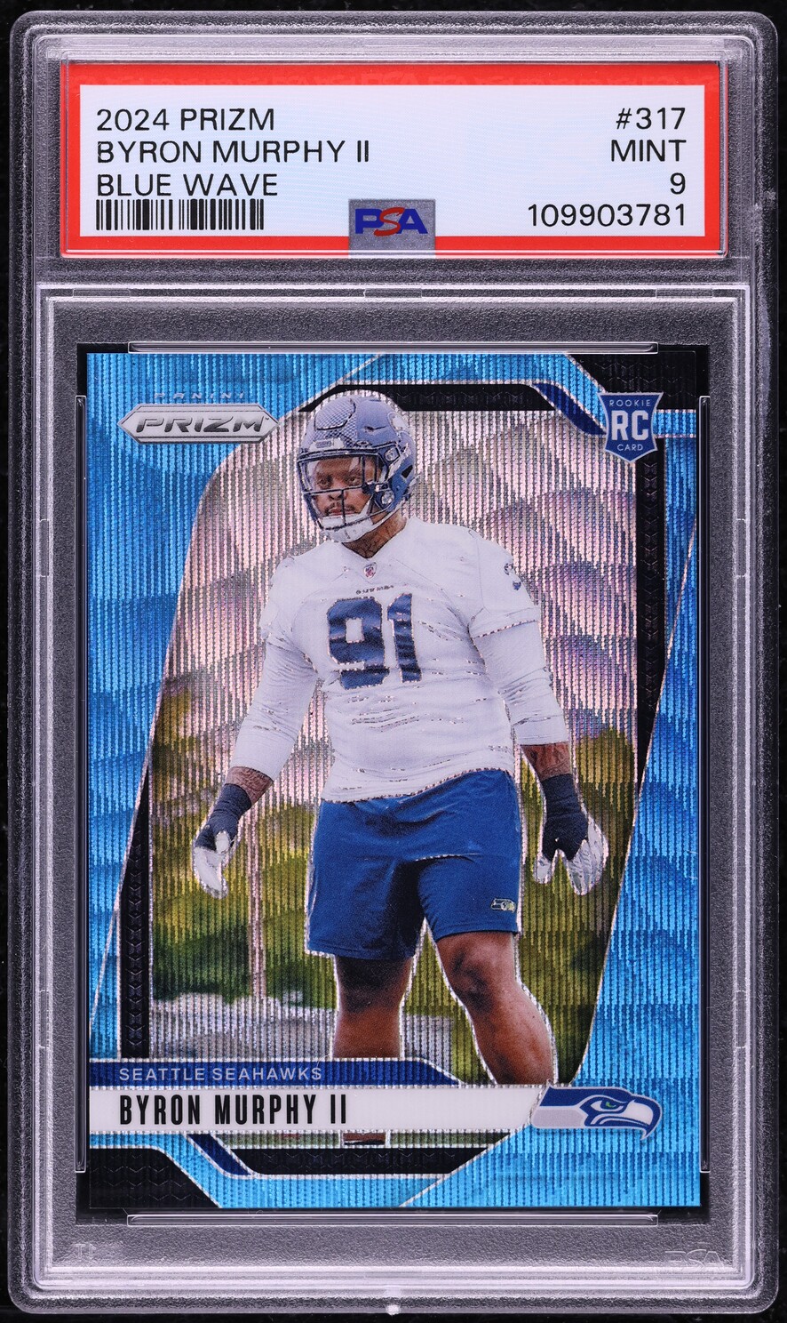 2024 Panini Prizm Blue Wave Byron Murphy II ROOKIE /230 #317 PSA 9 MINT