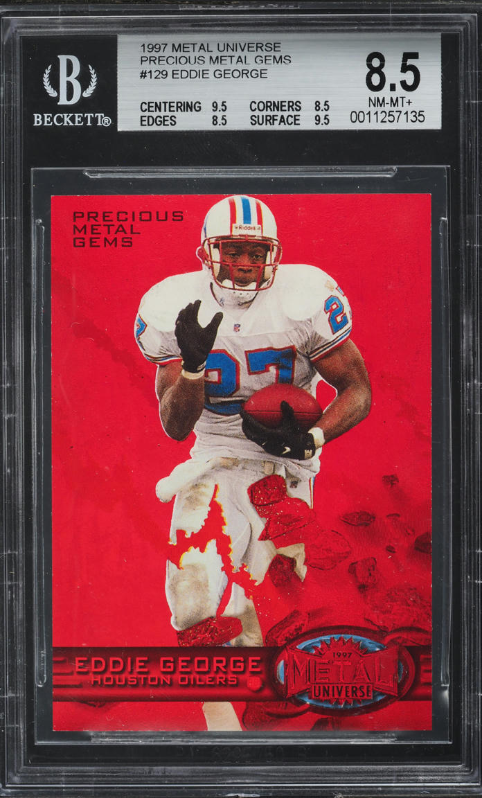 1997 Metal Universe Precious Metal Gems PMG Red Eddie George /150 #129 BGS 8.5