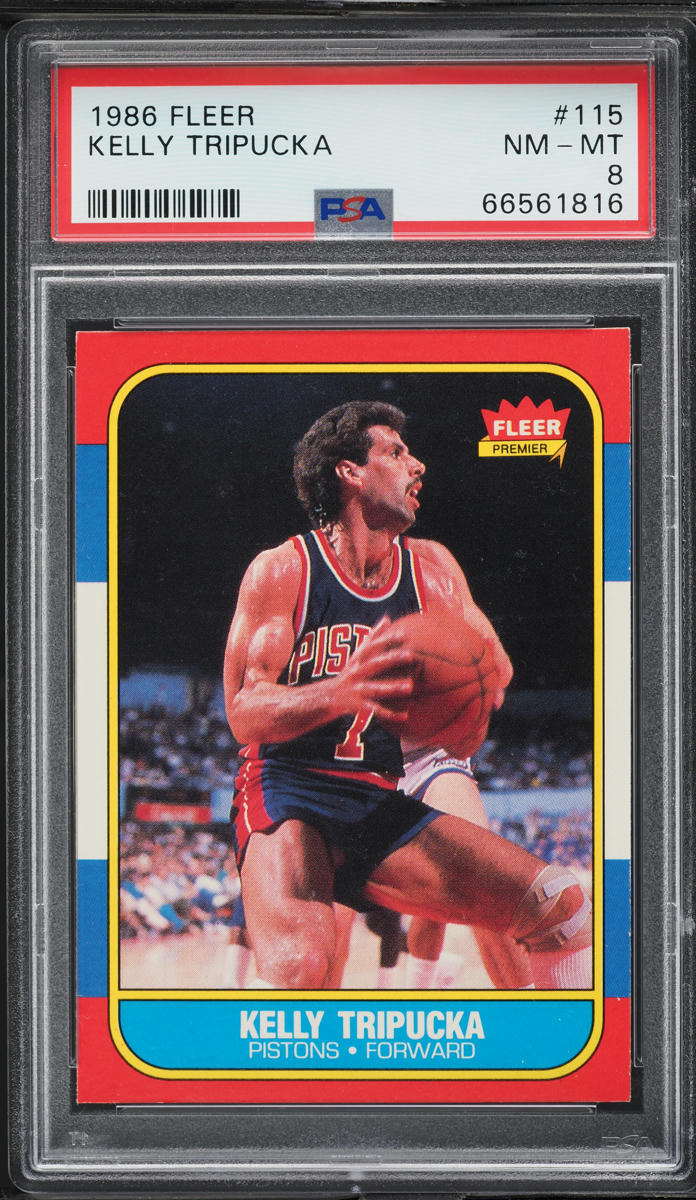 1986 Fleer Basketball Kelly Tripucka #115 PSA 8 NM-MT