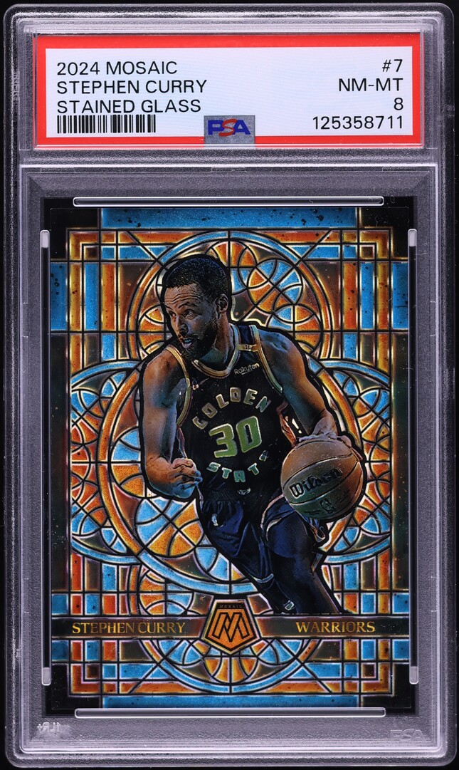 2024 Panini Mosaic Stained Glass Stephen Curry #7 PSA 8 NM-MT