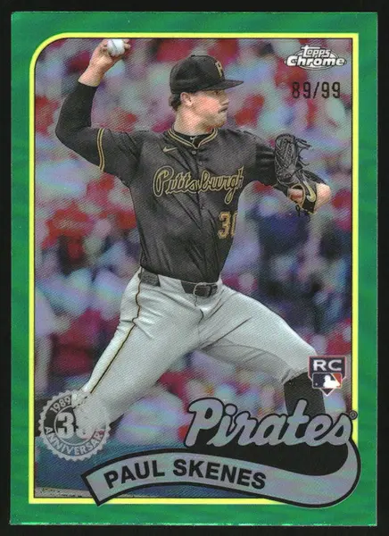 2024 Topps Chrome Update 1989 Topps Baseball Green #89CU-1 Paul Skenes RC /99