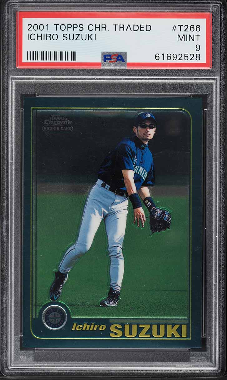 2001 Topps Chrome Traded Ichiro Suzuki ROOKIE #T266 PSA 9 MINT