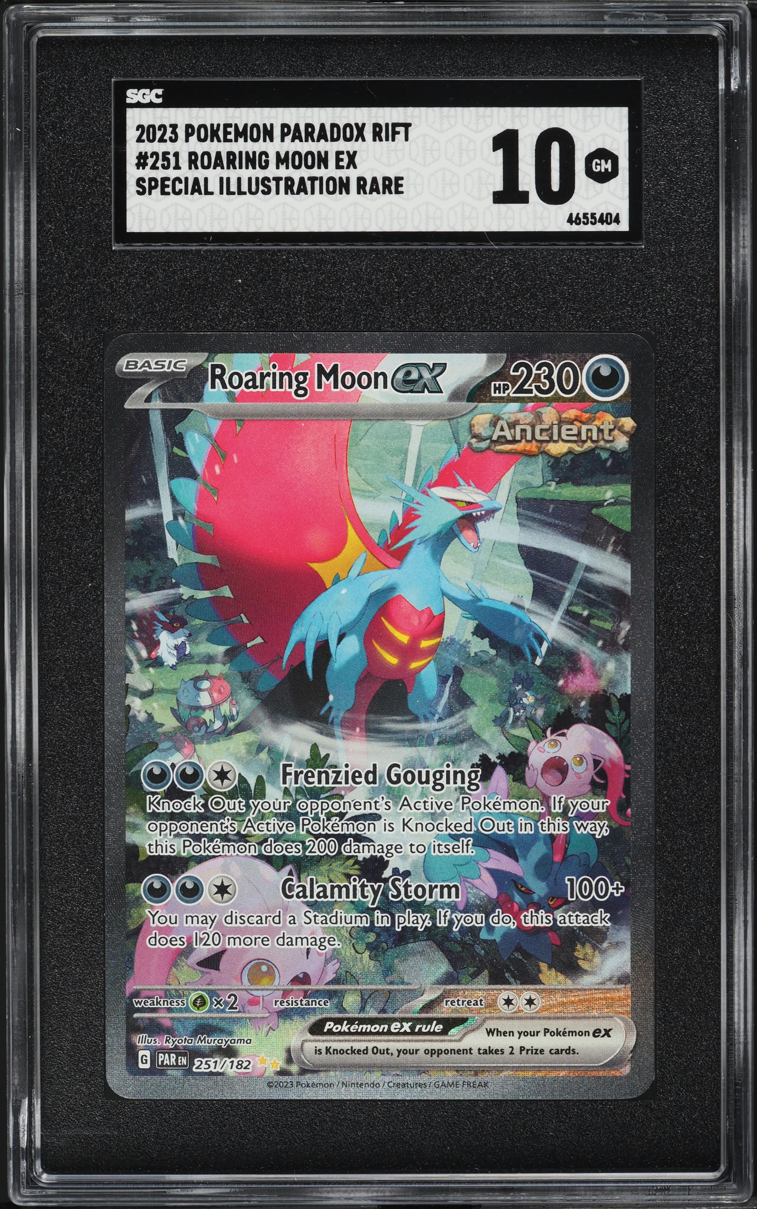 2023 Pokemon SV Paradox Rift SIR Roaring Moon ex #251 SGC 10 GEM MINT