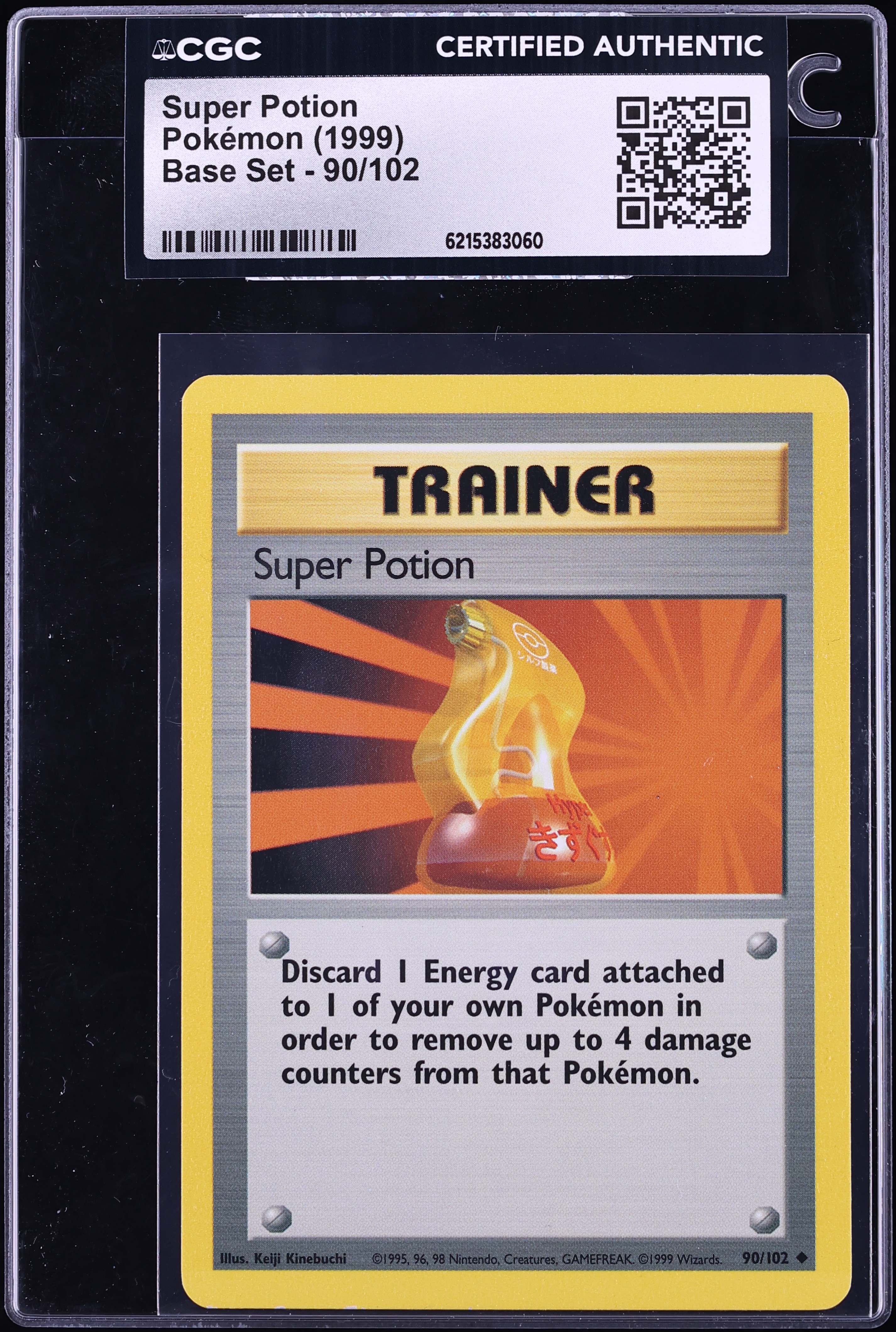1999 Pokemon Base Set Super Potion #90 CGC AUTH