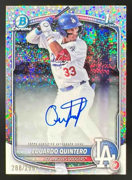 2025 Bowman Chrome Autographs Speckle #CPA-EQ Eduardo Quintero RC Auto /299