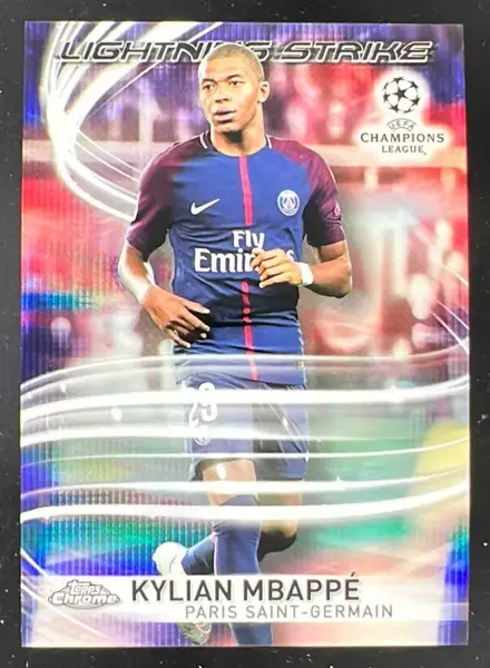 2017 Topps Chrome UEFA Champions League Lightning Strike #LS-KM Kylian Mbappe